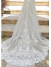 Beaded Ivory Lace Tulle Sheer Back Shimmering Sexy Wedding Dress